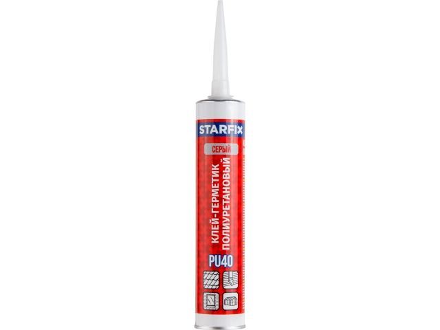 Клей-герметик полиуретановый PU40, серый 300 мл  STARFIX SM-30218-1