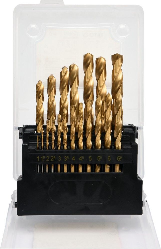 Свёрла по металлу 1-10mm HSS-TiN (набор 19пр.)  YATO YT-44675