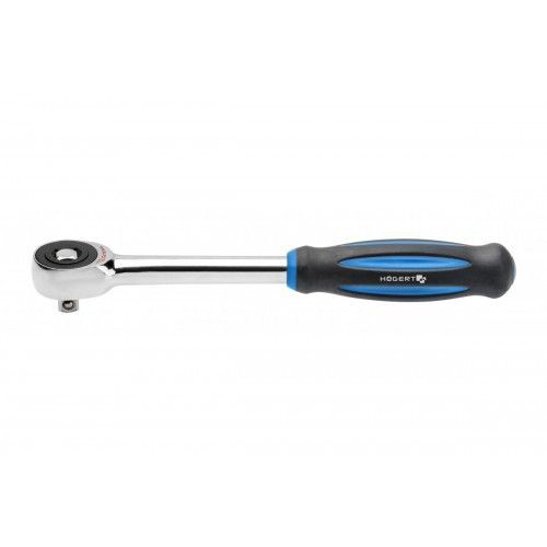 Ключ трещоточный для головок 1/4" 60T ротационный CrMo  HOEGERT HT1R374