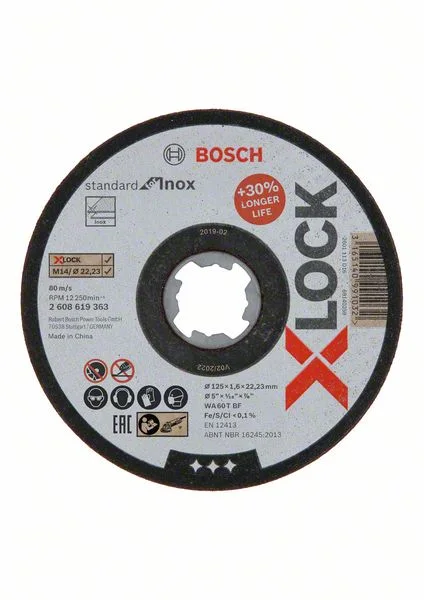 Отрезной круг X-LOCK 125x1.6x22.23 мм PRO Stainless Steel and Metal BOSCH 2.608.619.363