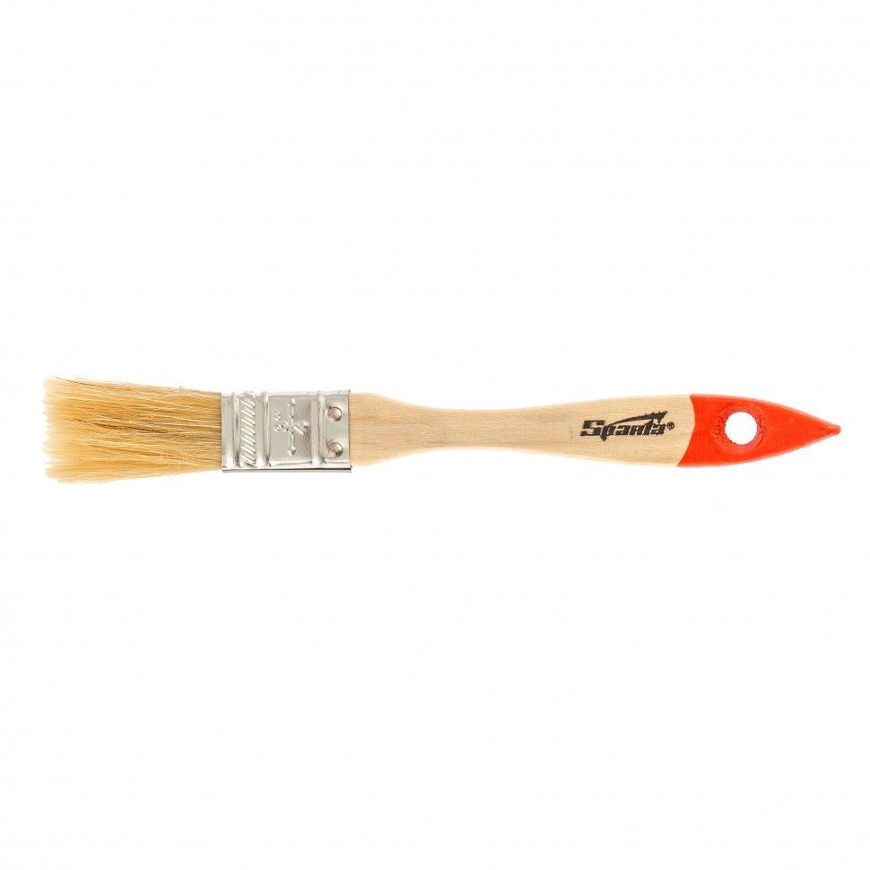 Кисть плоская Slimline 3/4" (20 мм), натуральная щетина, деревянная ручка Sparta 824155