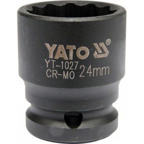 Головка торцевая ударная 1/2" 12гр. 24mm L39mm CrMo  YATO YT-1027