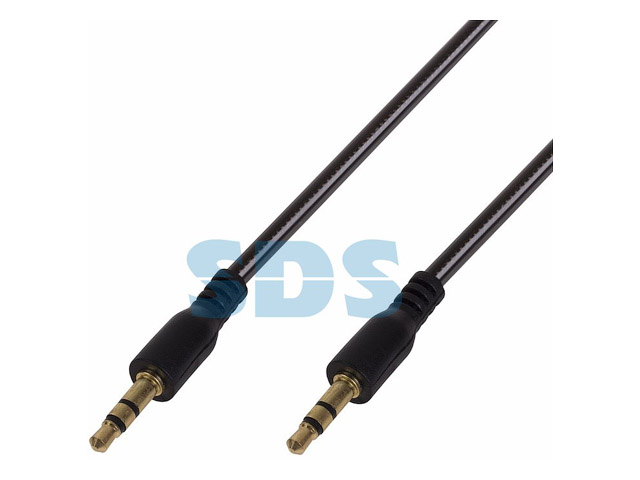 Аудио кабель AUX 3.5 mm гелевый 1M черный  REXANT 18-4080