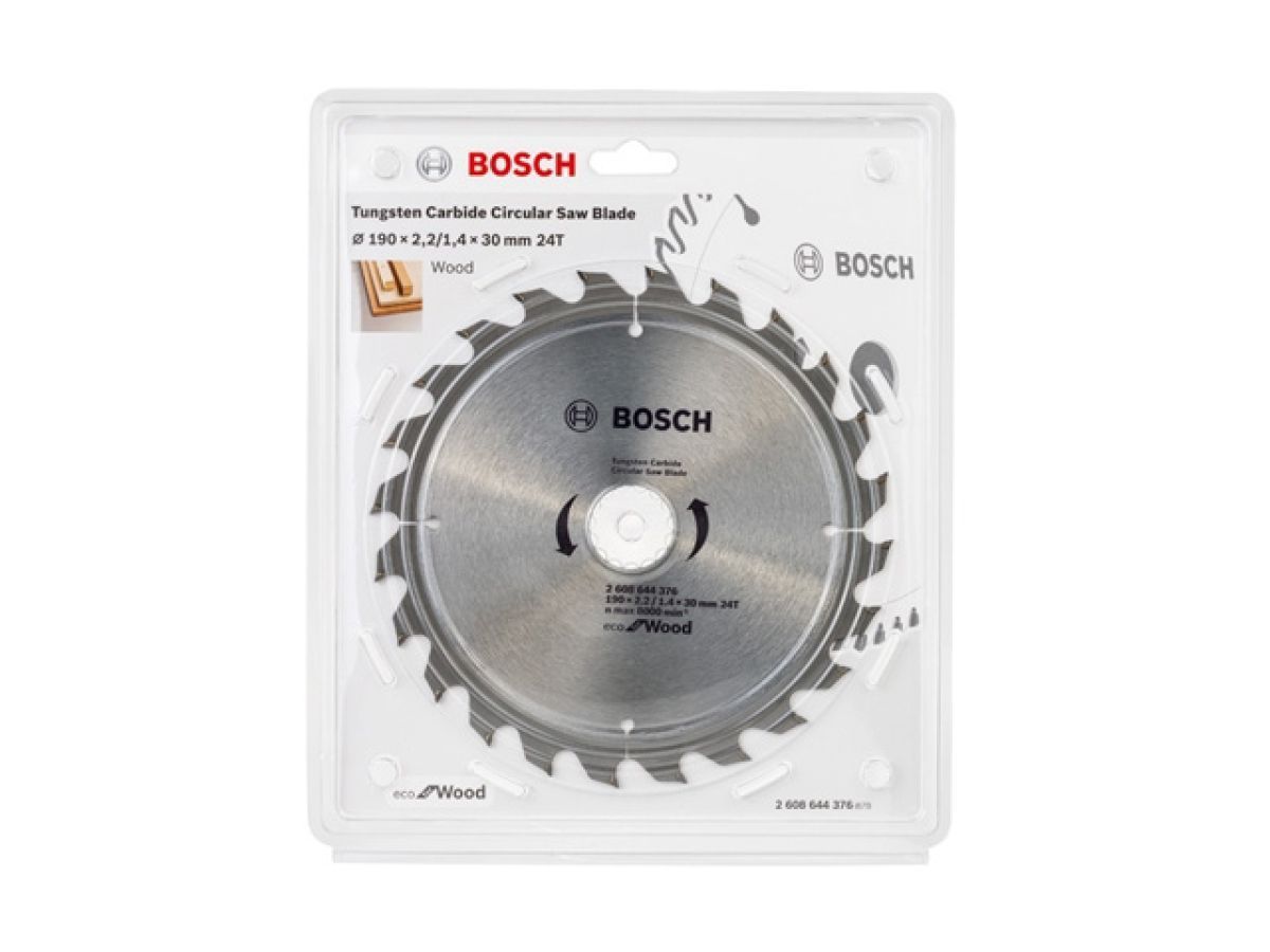 Диск пильный по дереву, 190х30 мм, 24 зуб., ECO WOOD, BOSCH 2608644376