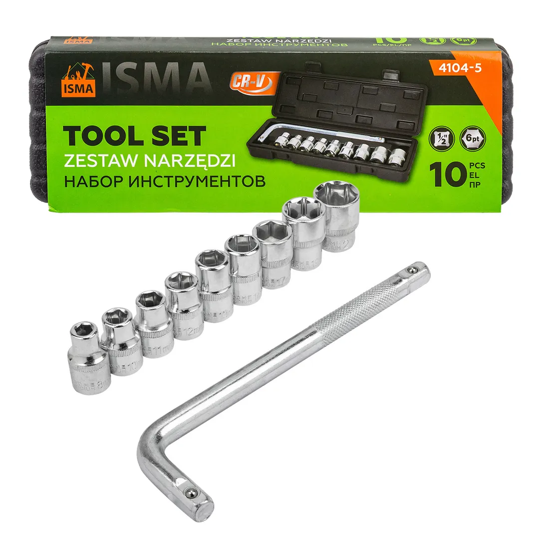 Набор инструментов 10пр. 1/2" (6гр.) ISMA ISMA-4104-5