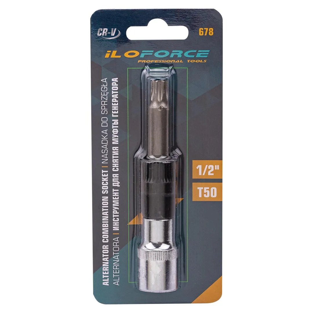Головки для снятия муфты генератора (головка-бита 1/2''(T50), головка 33зуба)  ...ILOforce IF-678