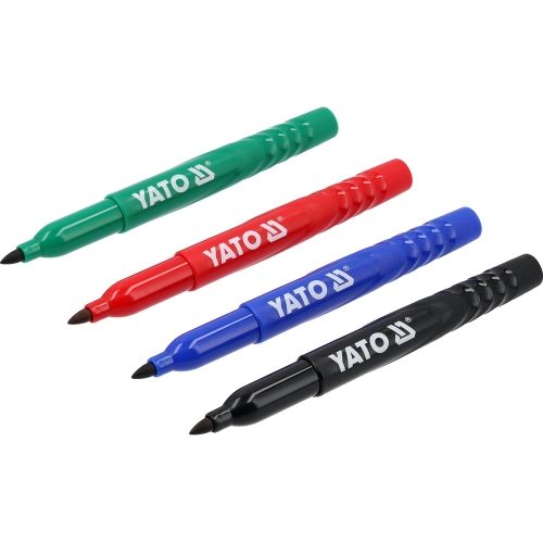 Маркеры технические, 4 шт, черный-зеленый-красный-синий YATO YT-69304