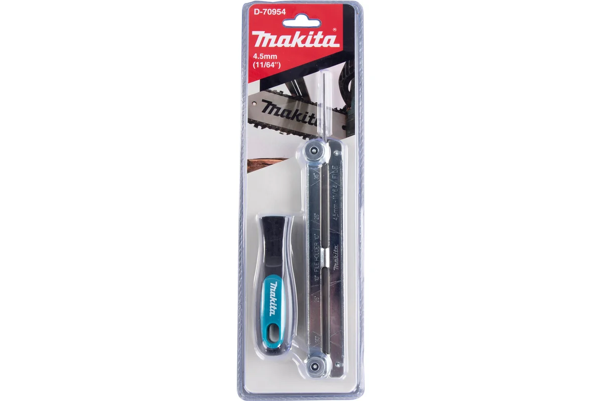 Напильник 4.5 мм с рукояткой/шаблоном для заточки цепи  MAKITA D-70954