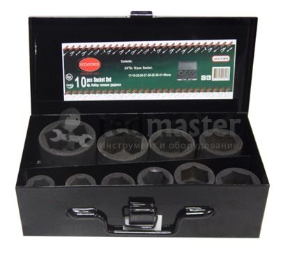 Набор головок ударных 3/4", 6гр, 10пр. (17-46мм) Rock FORCE RF-6101MPB