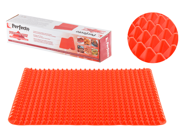 Коврик для выпечки и жарки силиконовый Pyramid Mat, 40x29 см, красный  ...PERFECTO LINEA 27-073915