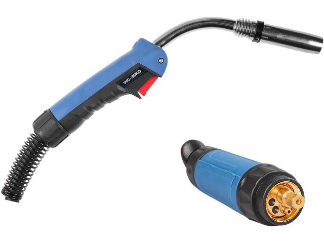 Горелка сварочная MIG MAG (3м, 340А) (CO2 - 340A, Ar(Ar+CO2) - 320A, 0.8-1.2mm, ПВ - 60%, 3 метра, М8) SOLARIS WG-36KD3