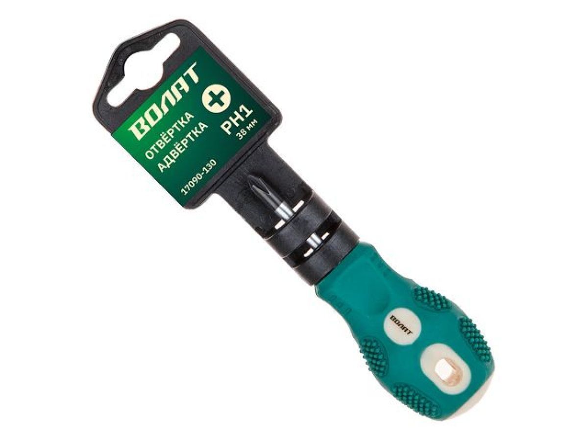 Отвертка крестовая двухкомпонентная рукоятка Anti-Slip PH1 х 38mm ВОЛАТ 17090-130