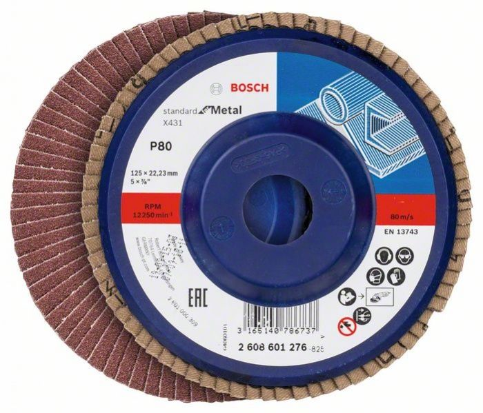 Круг лепестковый 125х22.2 мм K40 Standard for Metal (плоский)  BOSCH 2.608.601.274