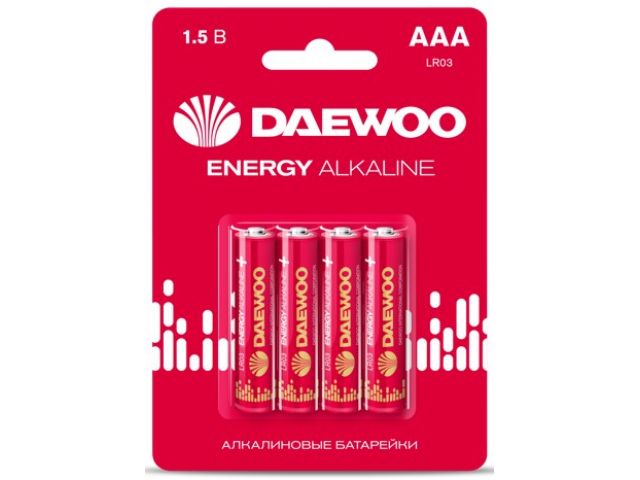 Батарейка AAA LR03 1.5V alkaline BL-4шт ENERGY  DAEWOO 5029903