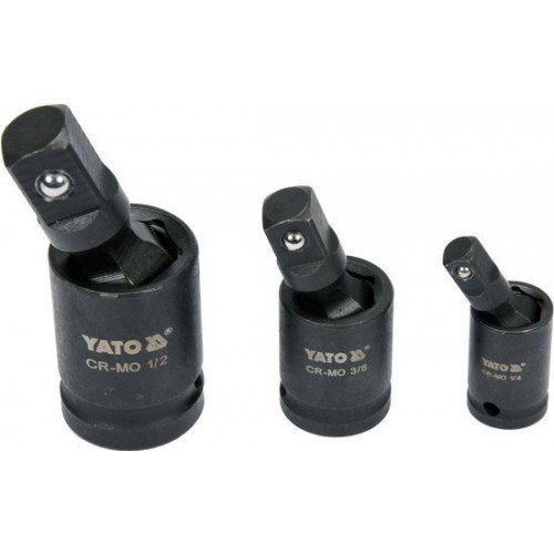 Головки-карданы ударные 1/4", 3/8", 1/2" CrMo  YATO YT-10643