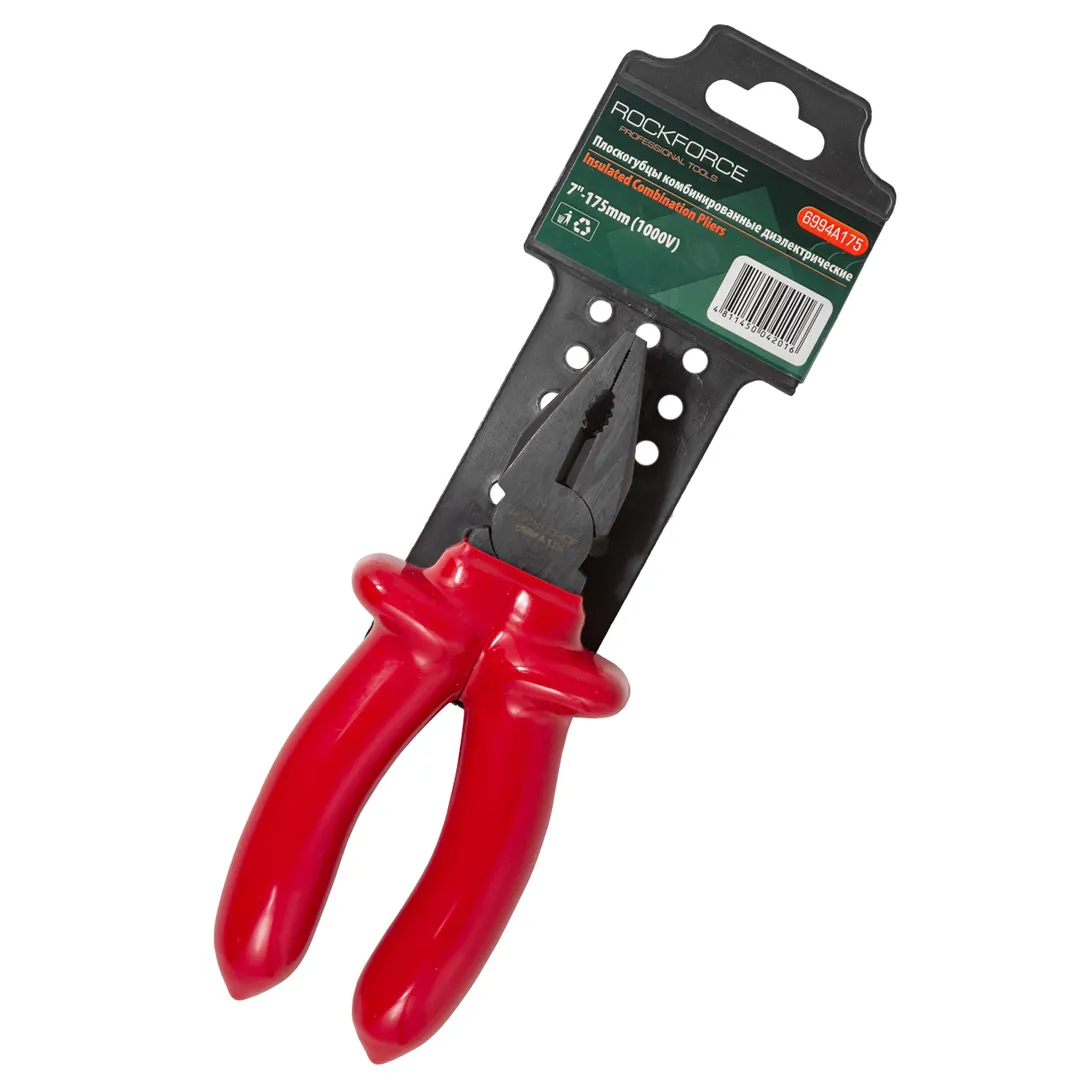 Плоскогубцы комбинированные диэлектрические 7"-175мм (1000V) Rock FORCE RF-6994A175