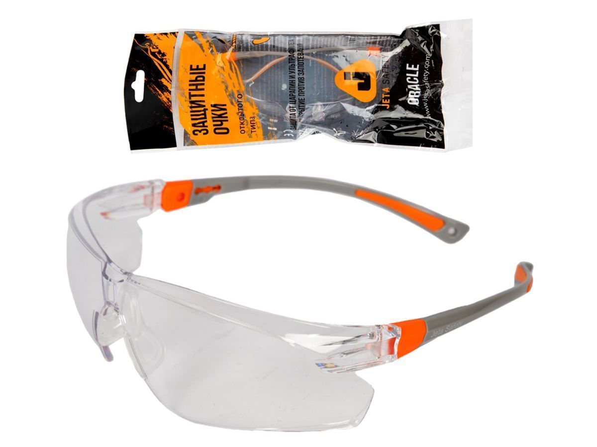 Очки открытые Oracle прозрачные (с боковой защитой) JETA SAFETY JSG-5811