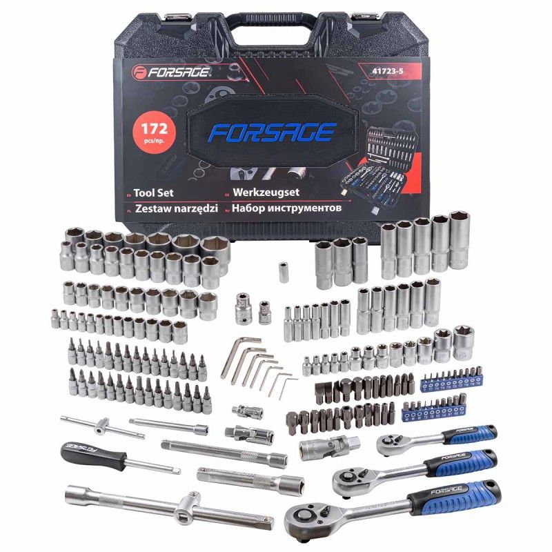 Набор инструментов 172пр. 1/4", 3/8", 1/2" (6гр.)(4-32мм)  Forsage F-41723-5