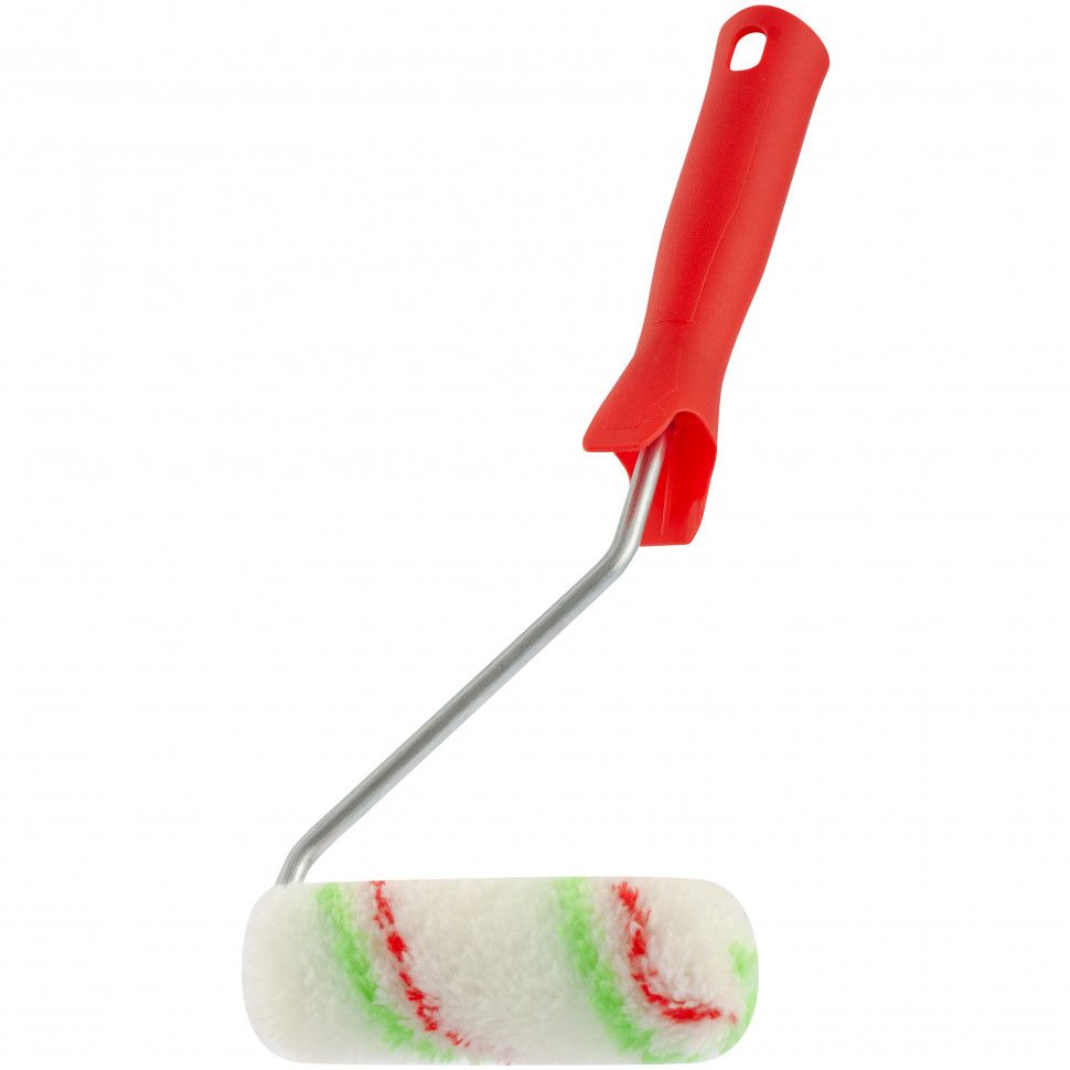 Мини-валик в сборе "Эмали", 110мм, ворс 12мм, D 16 мм,D ручки 6 мм, полиамид, полиакрил Сибртех 80584