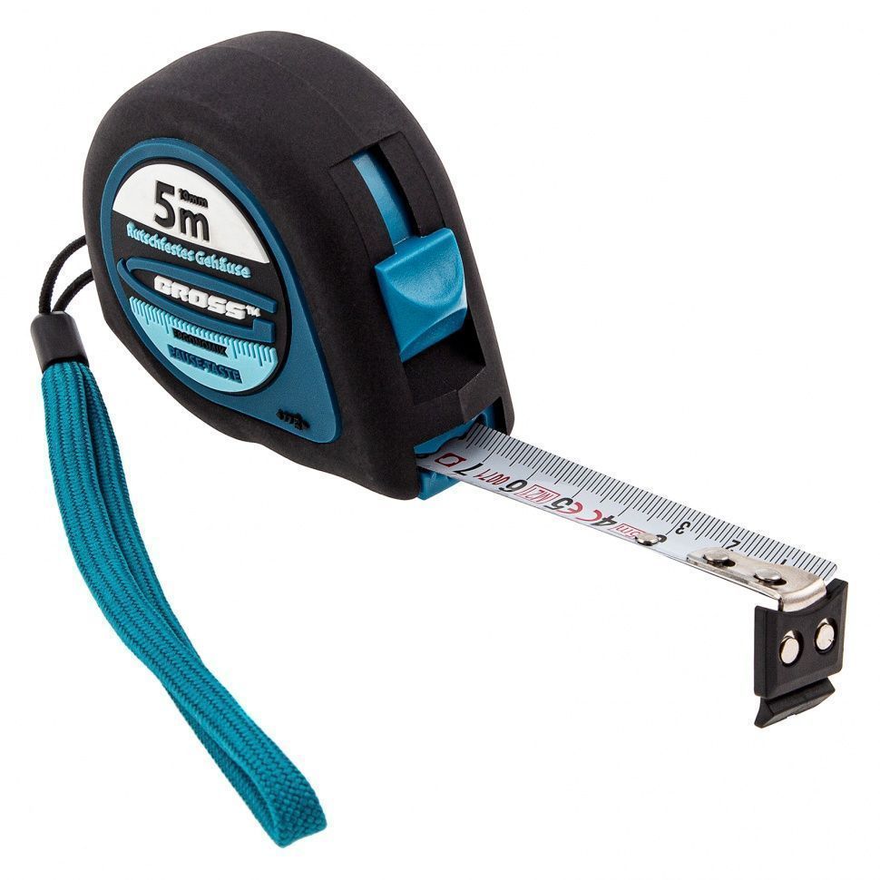 Рулетка "Ergonomisch", 5 м x 19 мм, магнитный обрезиненный зацеп Gross 31102