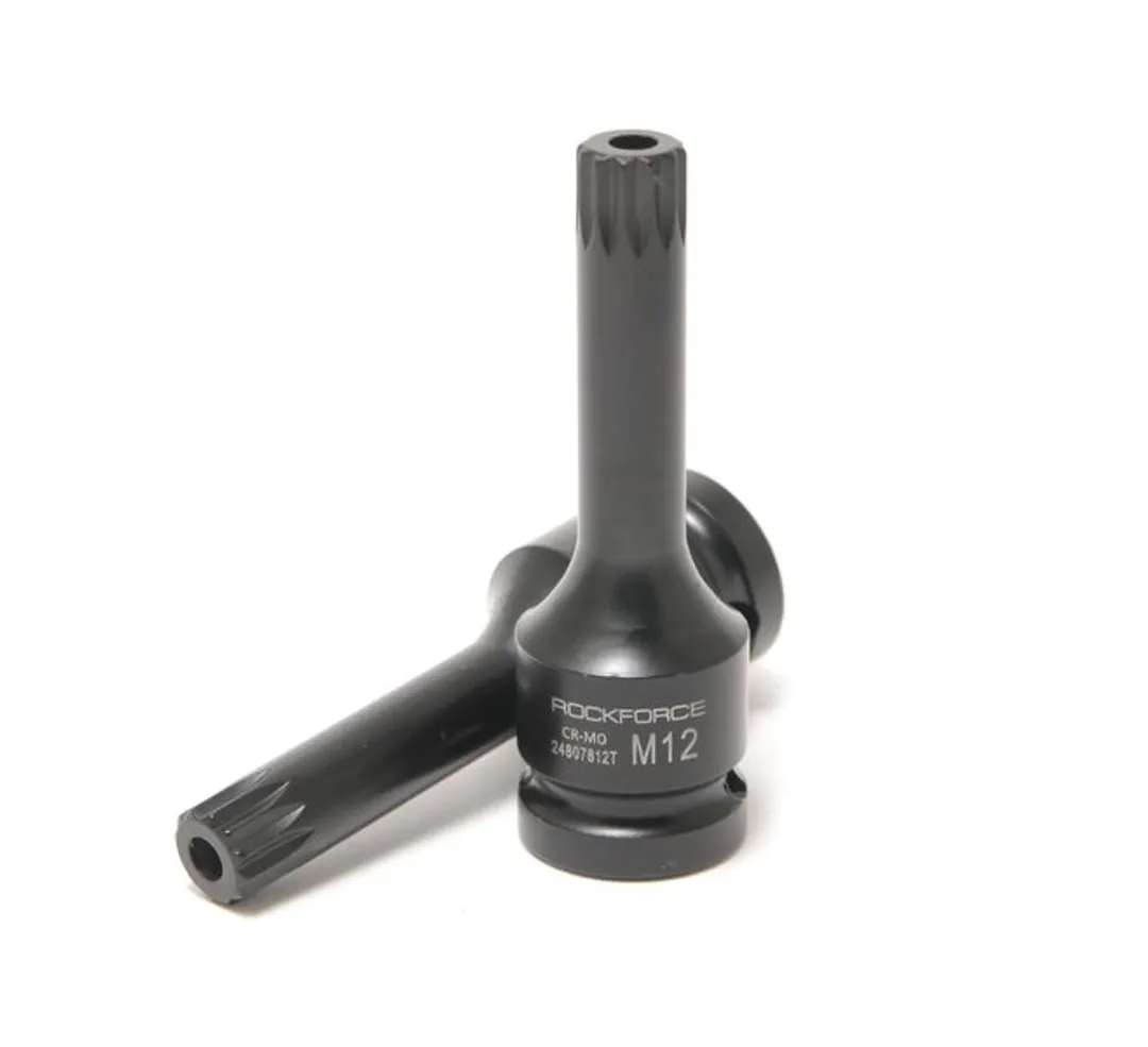 Головка-бита SPLINE ударная M12 с отверстием, 1/2" Rock FORCE RF-24807812T