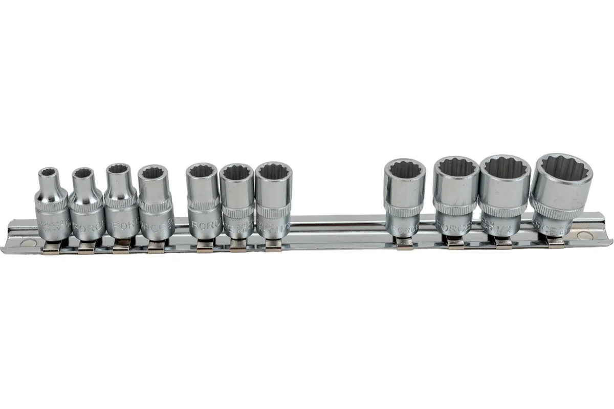 Набор головок 1/4", 5/32"-9/16", 11пр. 12гр. дюйм.  Force 21110