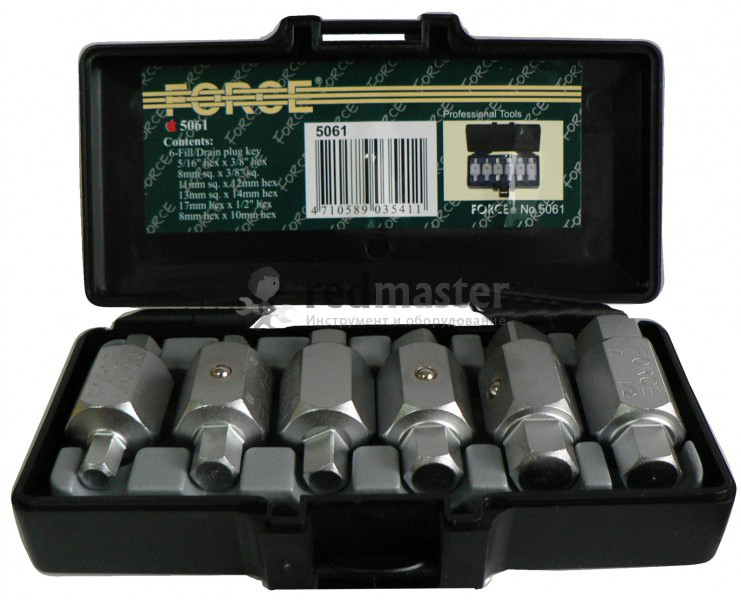Набор ключей для сливных пробок 6 пр. Force 5061