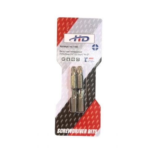 Биты крестообразные PZ3х25мм 1/4" S2 (4шт)   H-D HD-77883