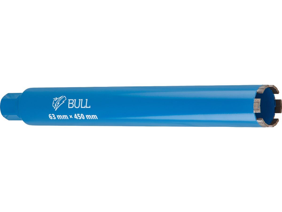 Коронка алмазная d 63мм железобетон L450мм, микроудар, сухое сверление BULL 2329231