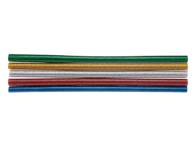 Стержни клеевые d=11,3 mm, L=270 mm, цветные с блестками (упак. 10 шт.)  ...REXANT 09-1285