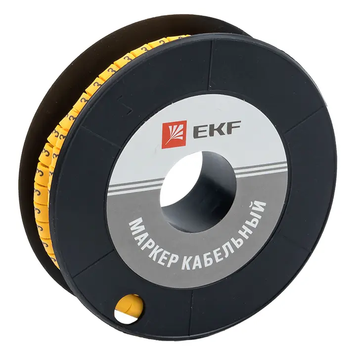 Маркер кабельный 2,5 мм2 "3" (1000 шт.) (ЕС-1)EKF plc-KM-2.5-3