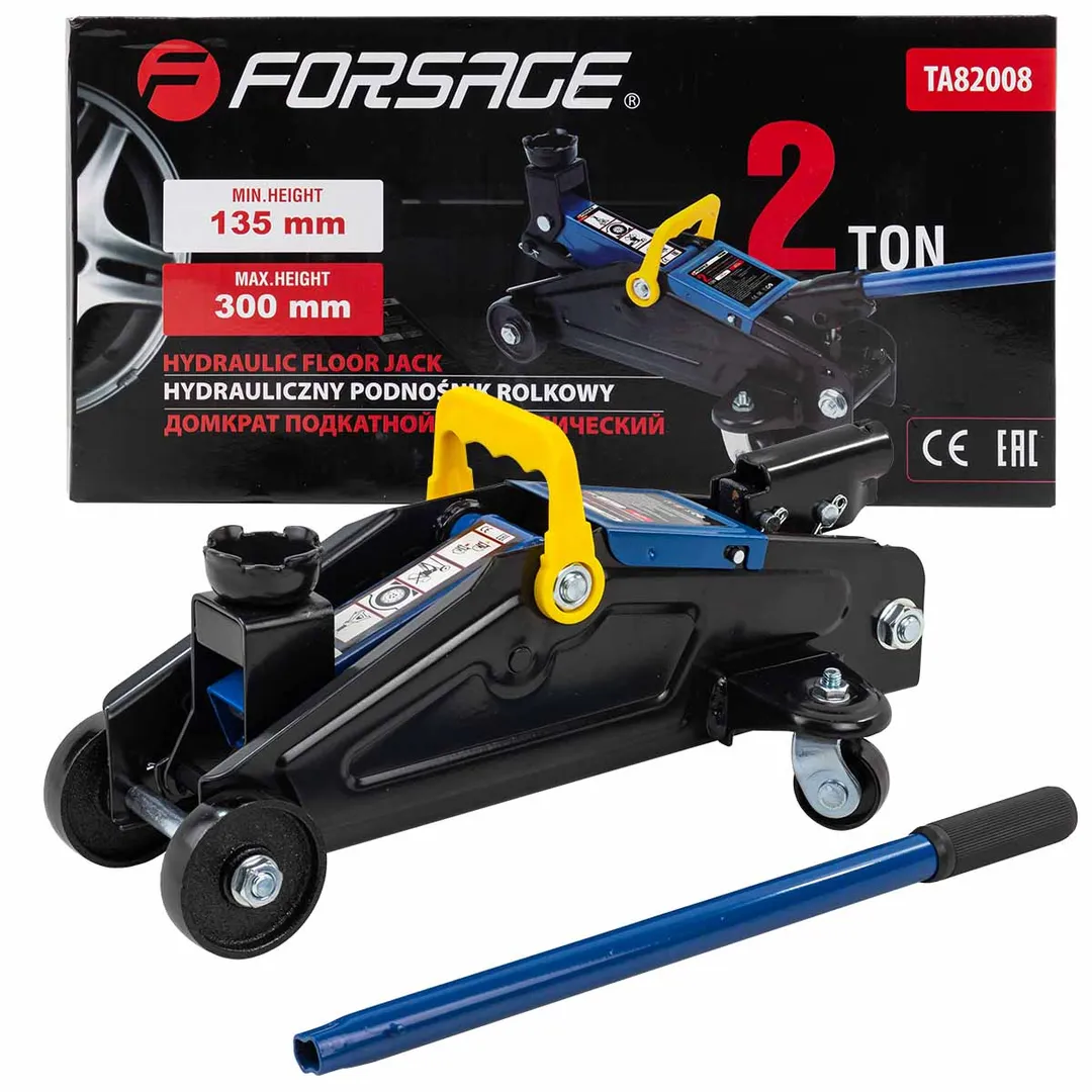 Домкрат подкатной гидравлический 2т (h min 135мм, h max 300мм)  Forsage F-TA82008