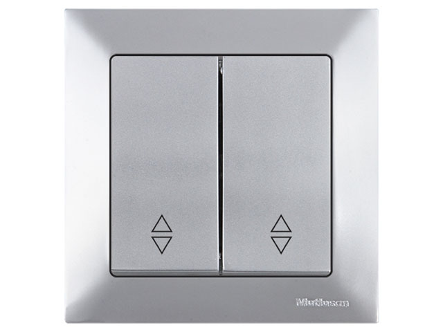 Выключатель проходной 2-клав. (скрытый, винт. зажим) серебро, DARIA (10 A, 250 V, IP 20) MUTLUSAN 2120 404 0282