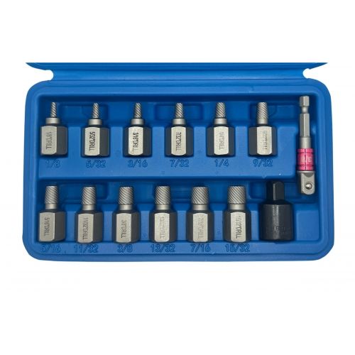 Экстракторы для шпилек 1/8"-15/32" + адаптер, набор 14пр., 42CrMo H-D HD-05892