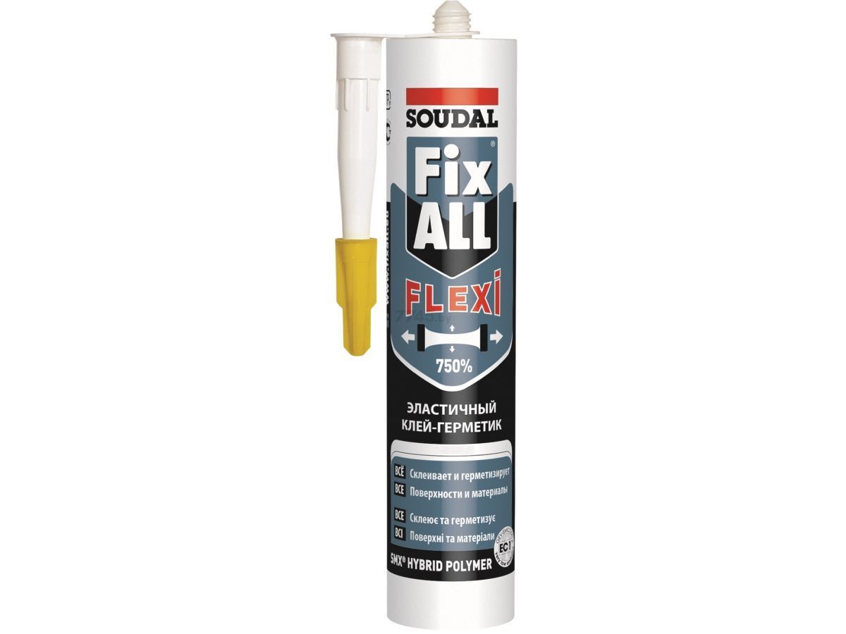 Клей-герметик гибрид. Fix All Flexi белый 290 мл SOUDAL 117383