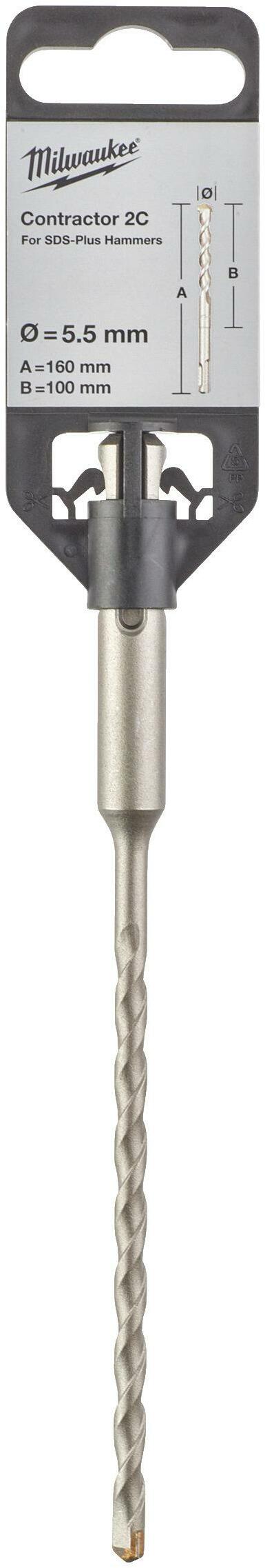 SDS-plus бур Contractor 2C  5,5 х 160 мм, MILWAUKEE Milwaukee 4932471216