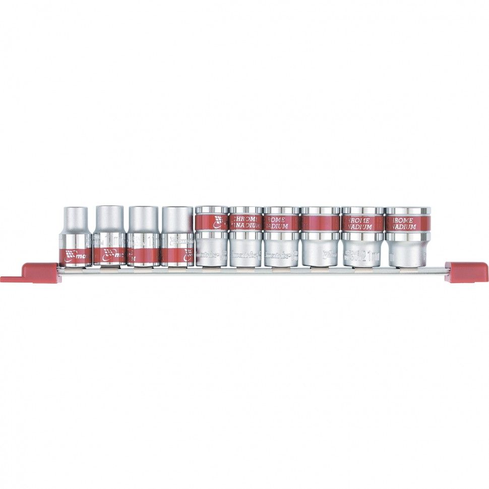 Набор торцевых головок 1/2", 6гр., CrV, 10шт., 10-22мм,  Matrix 13557