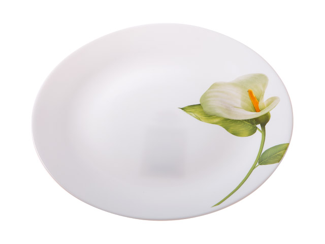Тарелка обеденная стеклокерамическая, 267 mm, круглая, серия Белая калла  ...DIVA LA OPALA 13-126726