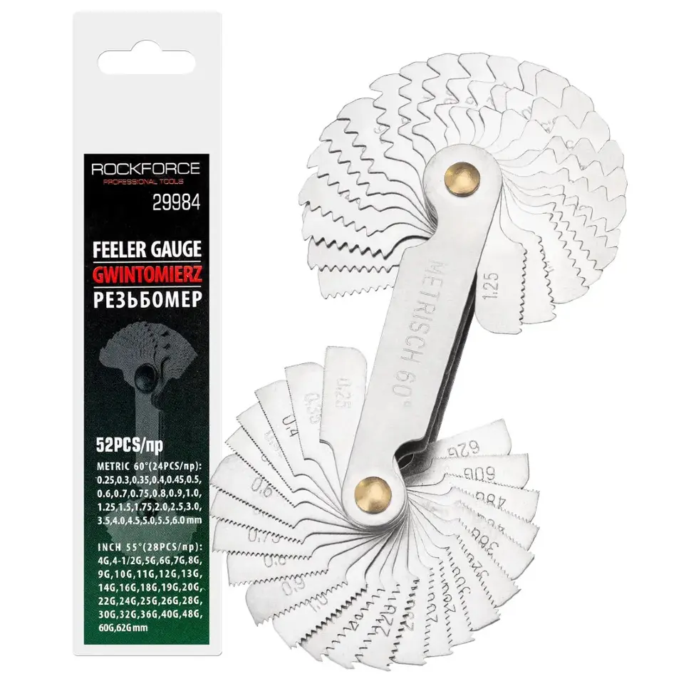 Резьбомер 52пр. RockFORCE Rock FORCE RF-29984