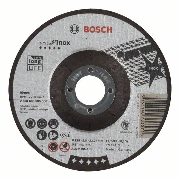 Круг отрезной 125х2.5х22.23 мм Best for Inox BOSCH 2.608.603.505