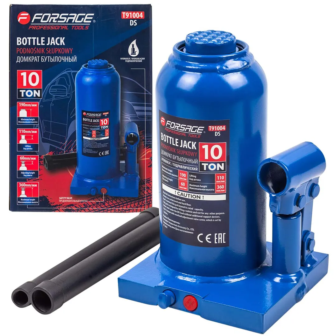Домкрат бутылочный 10т (h min 190мм, h max 360мм)  Forsage F-T91004(DS)