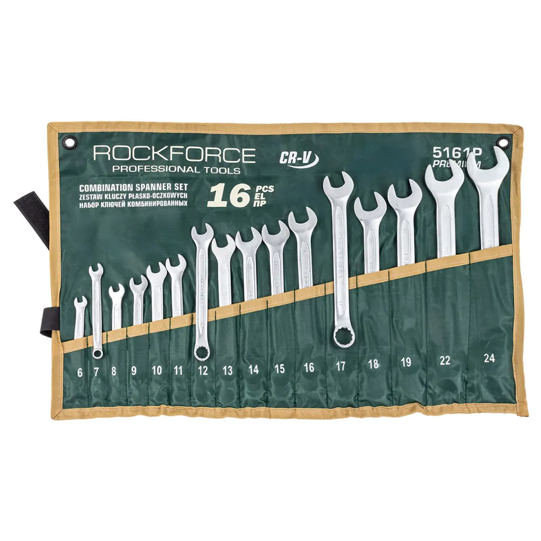 Набор ключей комбинированных 16пр. 6-19,22,24мм RockFORCE RF-5161P Premium