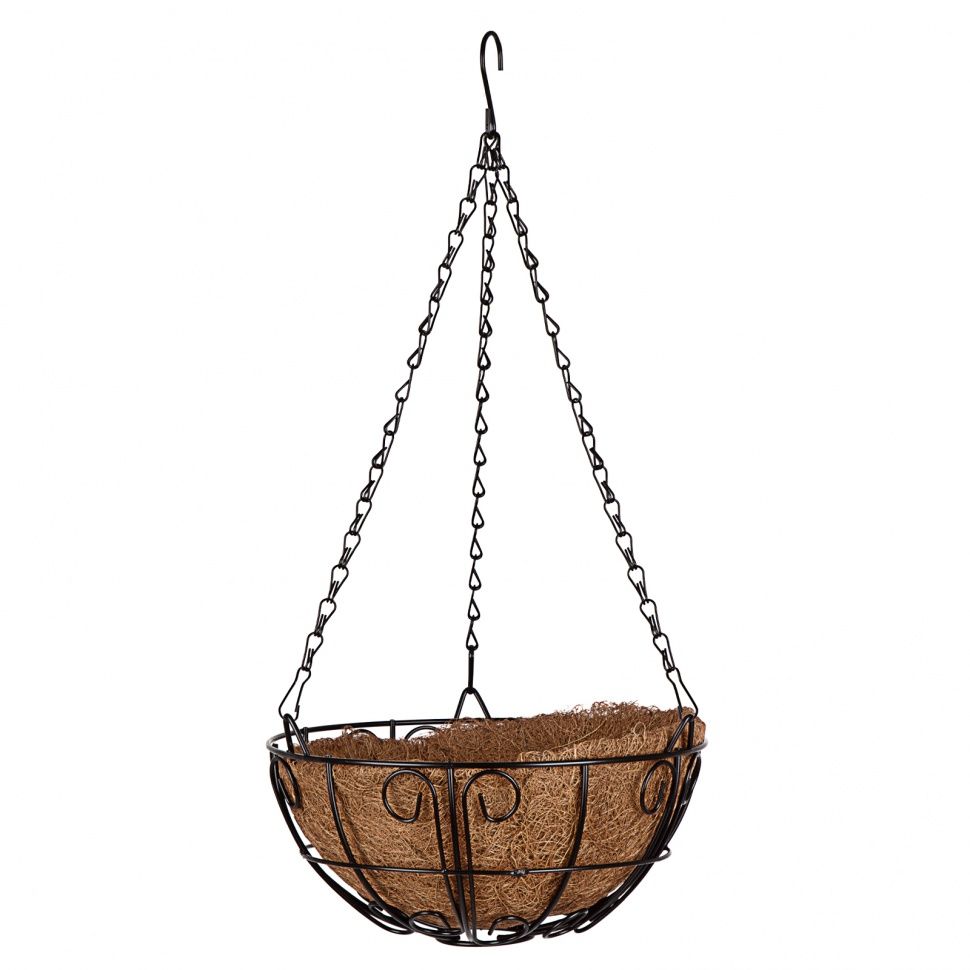 Кашпо подвесное с декором, с кокосовой корзиной, диаметр 25 см PALISAD ...PALISAD HOME 69005