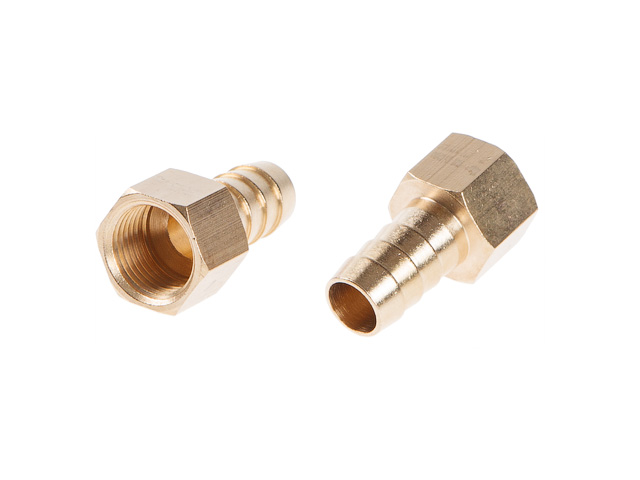 Соединение внутренняя резьба 1/2" х елочка 16 мм, латунь, ECO AB-FT12/E16