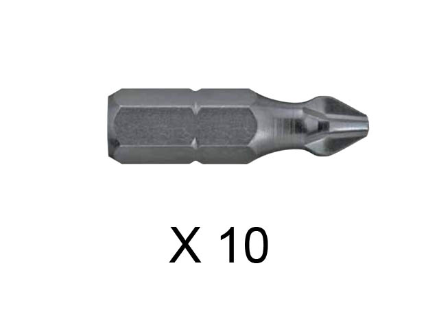 Насадка (бита) крестообразная PH2 25 mm торсионная (10 шт)  DIAGER U640PH210
