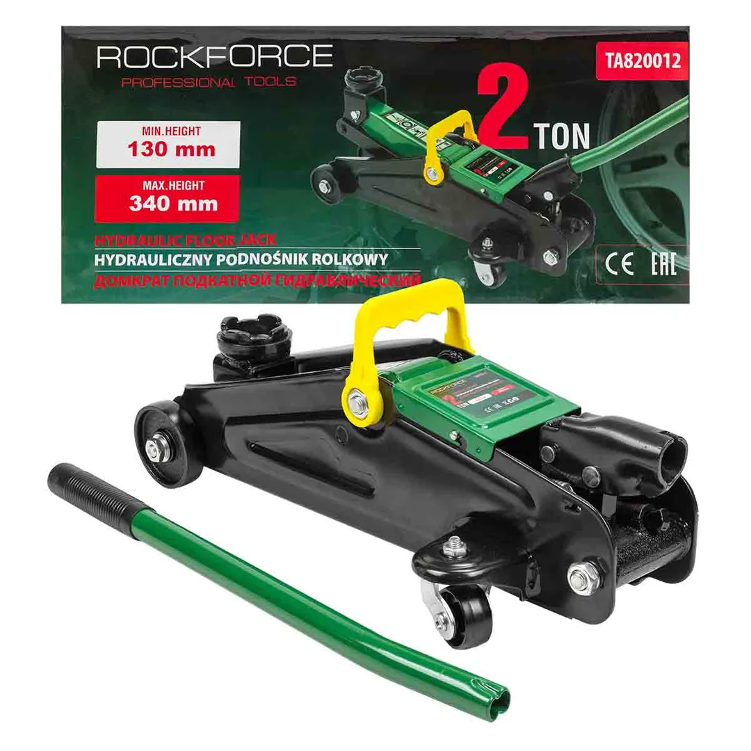 Домкрат подкатной гидравлический 2т (h min 130мм, h max 340мм) Rock FORCE RF-TA820012