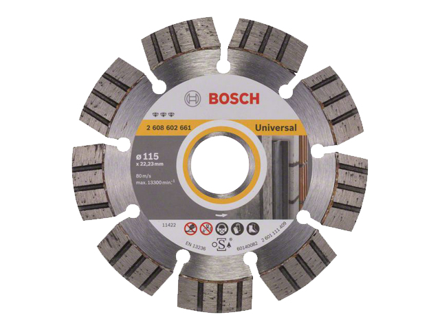 Алмазный круг 115х22 mm универсальный сегментированный Turbo BEST FOR UNIVERSAL BOSCH 2608602661
