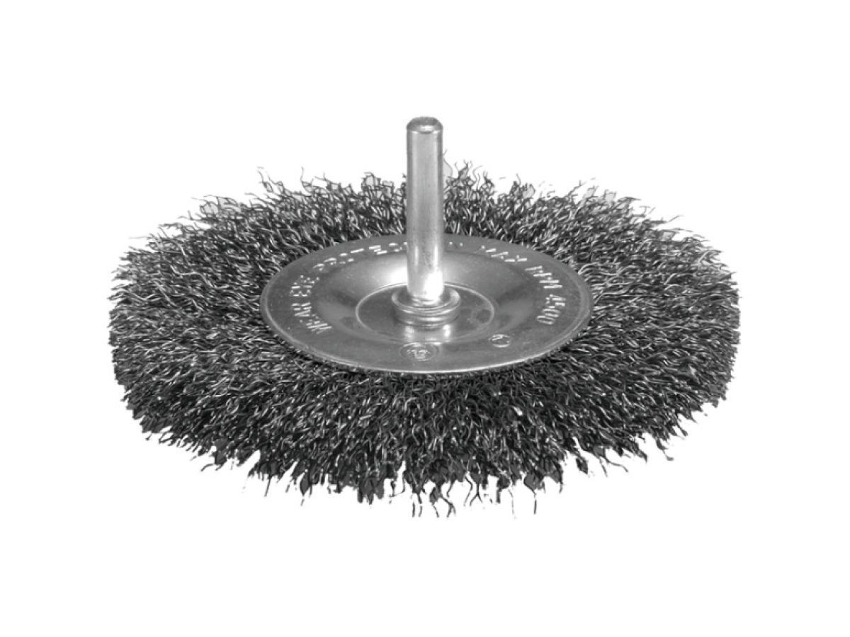 Щетка д/дрели дисковая 38 мм, толщина проволоки 0.3 мм, гофрированная, металл, 6 мм MAKITA D-39958