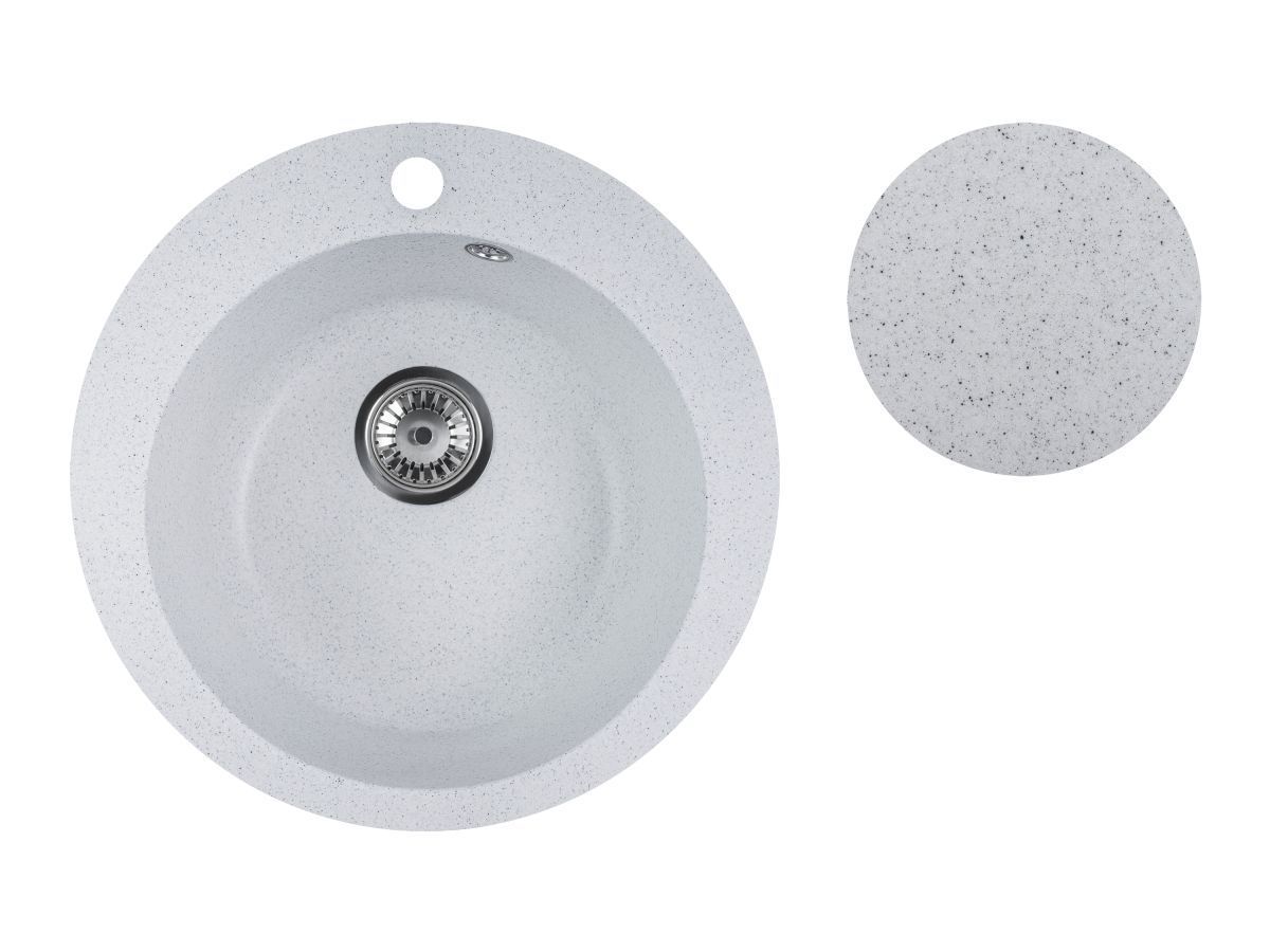 Мойка кухонная из искусственного камня POINT серый 495х495 мм, AV Engineering AVE495495GRA
