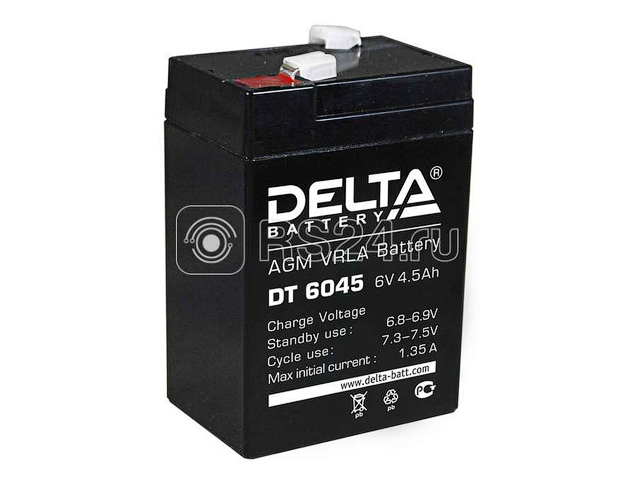 Аккумулятор к фонарю Delta DT 6045 6В, 4.5 А.Ч. (к фонарю ФОС 3-5/6)  ...Экотон 262320